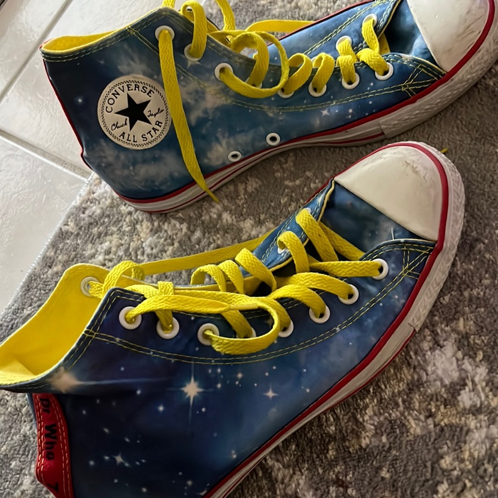 COPY - Blue yellow sky converse all-star Doctor Who dr 8 10 UNIQUE stars